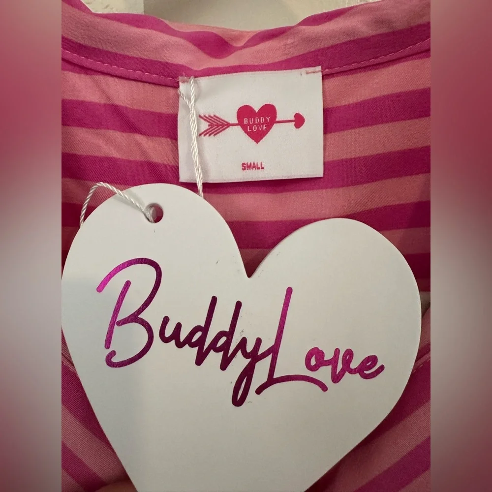 Buddy Love Dress - Vibrant Pink Striped Dress - Size Small - NWT - Picture 4 of 10